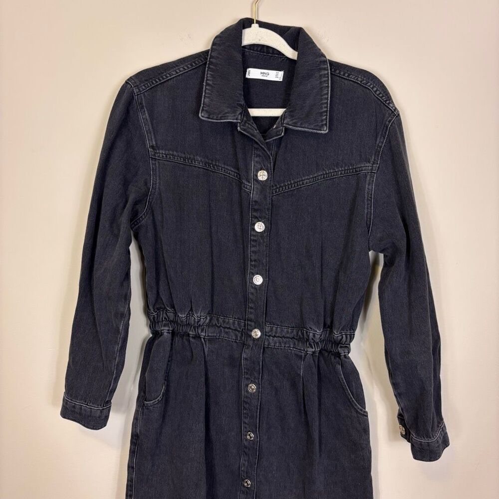 Mng Mango Black Collared Button Front Long Sleeve… - image 3